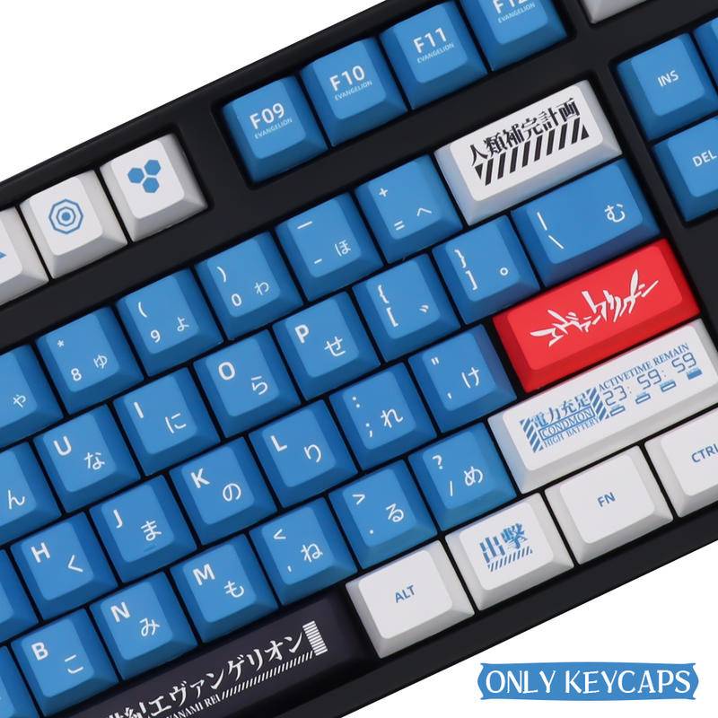 PBT 151 Keys EVA-00 Keycaps Cherry Profile DYE-Sub Mechanical Keyboard Key cap For MX Switch With  6.25U 7U Space Bar 1.5U ctrl