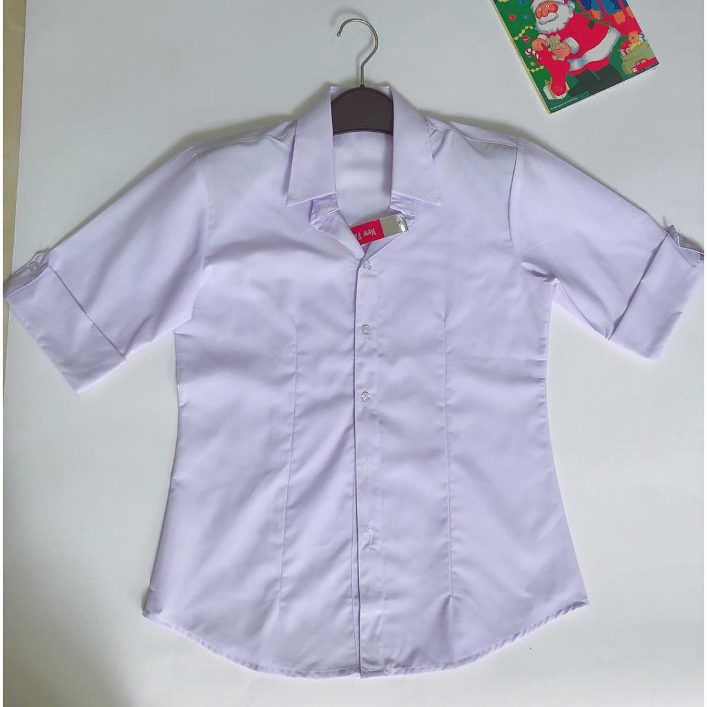 Đồng phục học sinh cấp 2,3 - Áo sơ mi nữ học sinh tay lỡ - Danangsale
