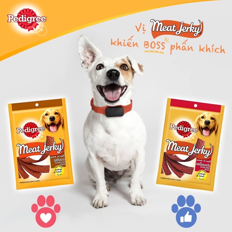 que thưởng Pedigree meat jerky 80gr cho chó
