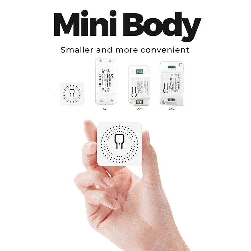 Mô-đun công tắc thông minh mini 10a wifi kết nối với điện thoại gắn cầu thang MINI Wifi Smart Switch Timer Wireless Switches Smart Home Automation Compatible with Tuya Alexa Google Home BEST