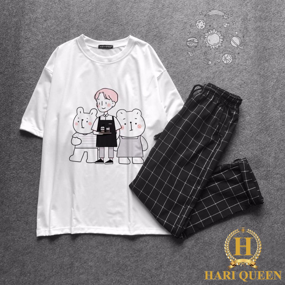 [FREE SHIP ĐƠN TỪ 50K] Áo phông bồi bàn và gấu HARI0420 1