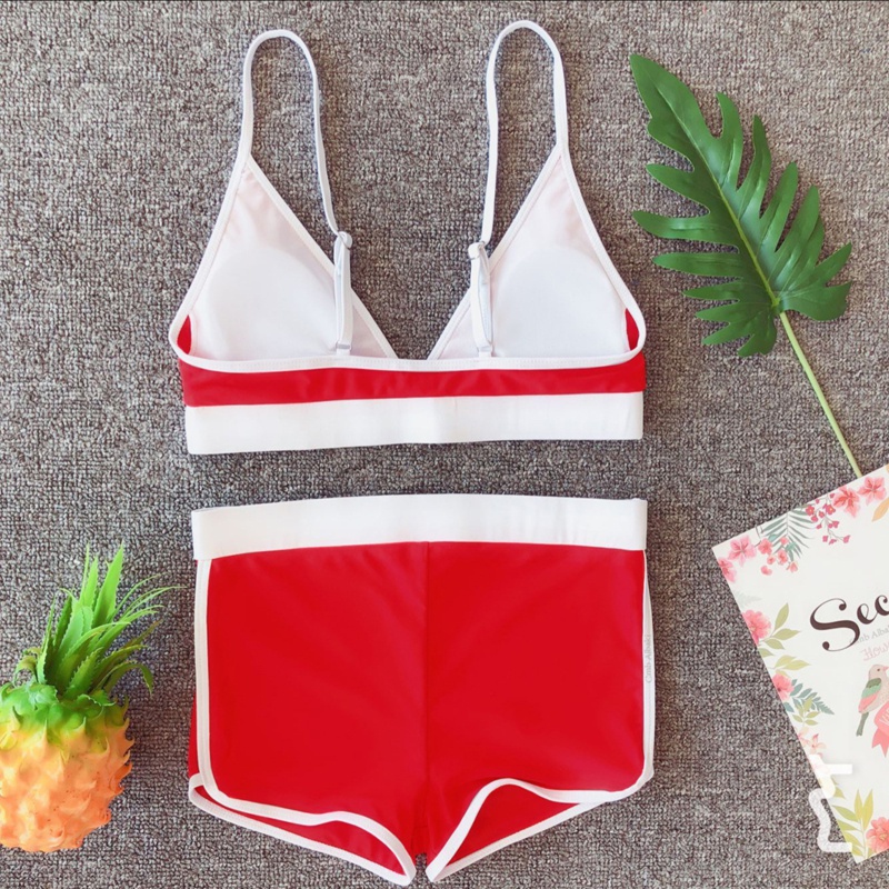 Set Bikini 2 Mảnh Cổ Chữ V Co Giãn Phong Cách Thể Thao Năng Động Gợi Cảm Với 3 Màu Tùy Chọn Cho Nữ | BigBuy360 - bigbuy360.vn