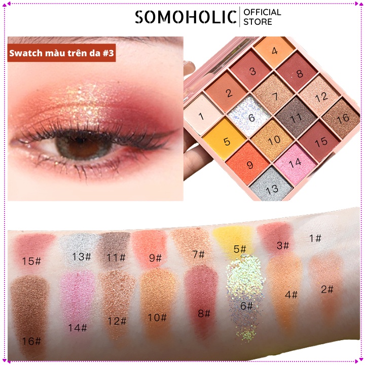 Phấn mắt Lameila 16 ô nội địa trung xinh xắn Tutu Eye Shadow Somoholic BM3