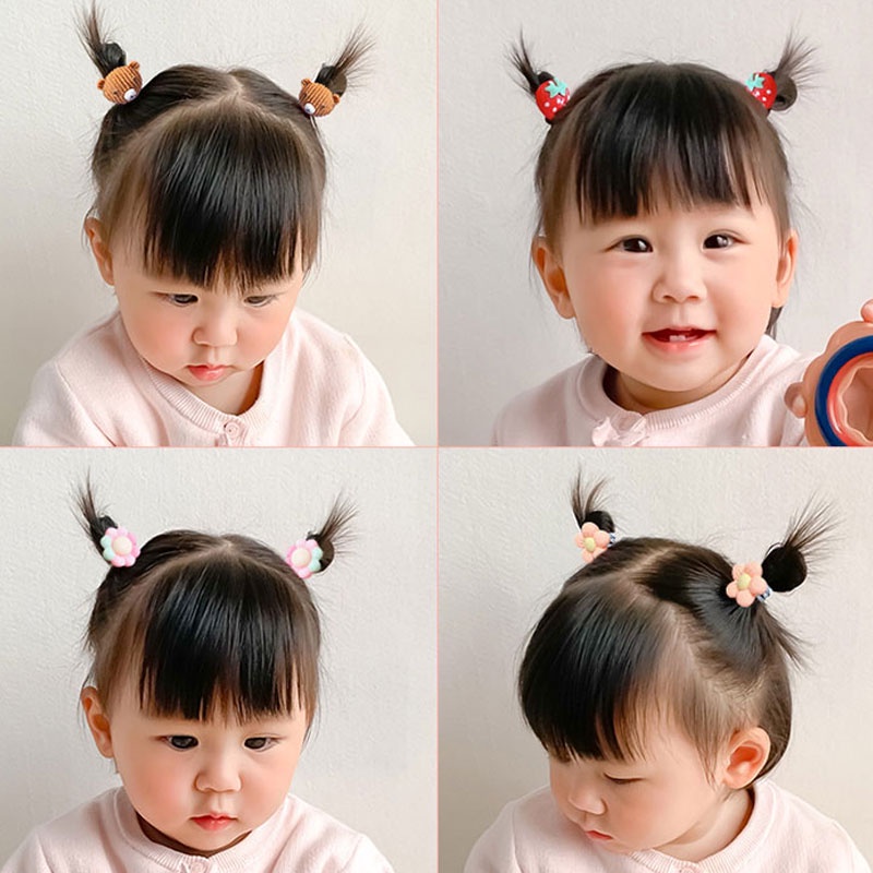 Dây Buộc Tóc Cao Su Họa Tiết Hoa Dễ Thương Phong Cách Hàn Quốc Cho Bé