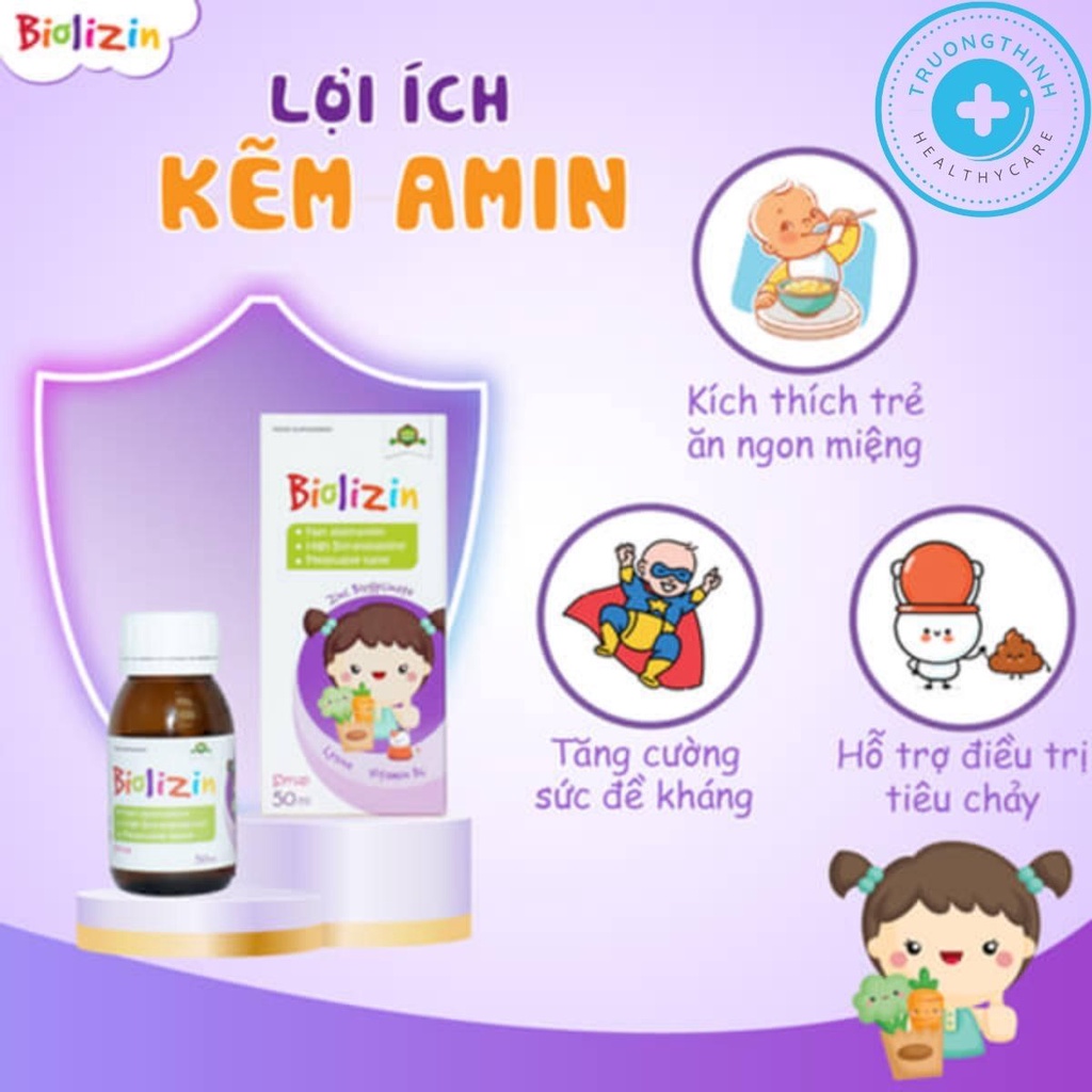 Bổ sung kẽm, viên uống kẽm Biolizin, kẽm nguyên tố chuẩn châu Âu cho bé