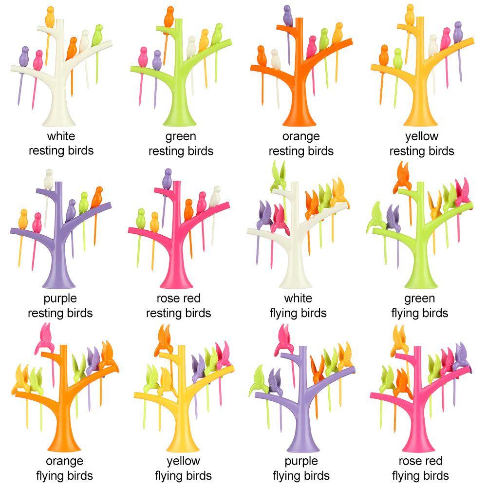 Nĩa Ăn Trái Cây 1 Đế Hình Cây + Chim Tăm Xỉa Răng