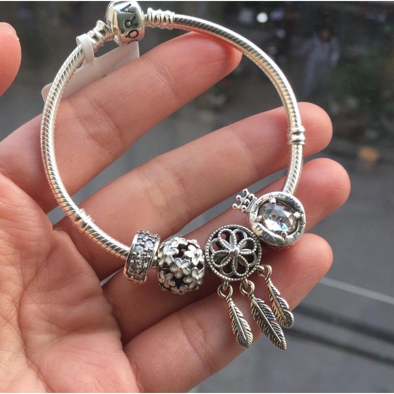 Vòng tay cơ bản chốt trụ bạc 925