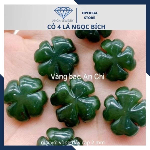 Cỏ 4 lá đá ngọc sơn thủy Anchi jewelry