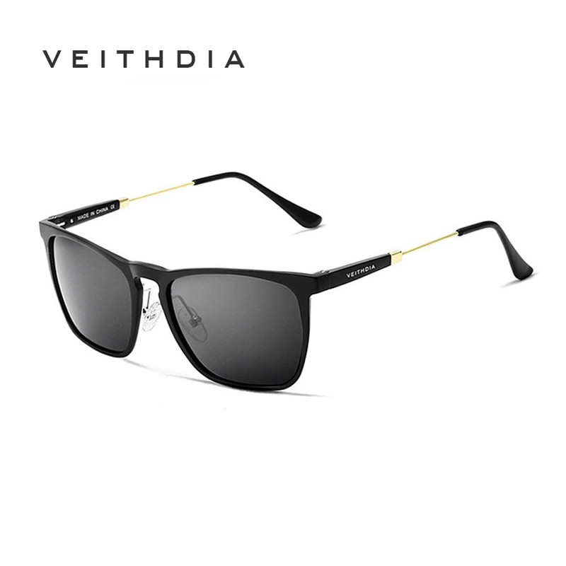 Phụ kiện thời trang VEITHDIA 6368 Nam Thời trang Nhôm Magie Thời trang Full Frame Phân cực Vuông đầy màu sắc Kính râm