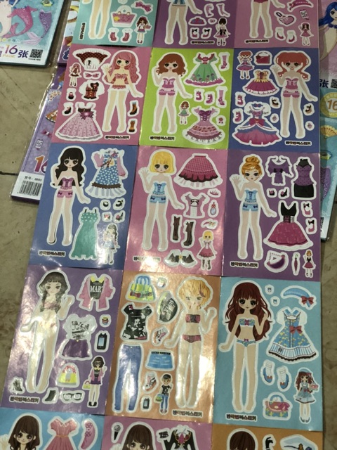 Tập hình dán sticker công chúa, hình dán thay quần áo búp bê mẫu mới