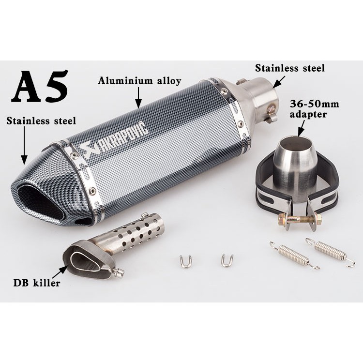 Ống Pô Giảm Thanh In Logo Akrapovic Chuyên Dụng Cho Xe Mô Tô