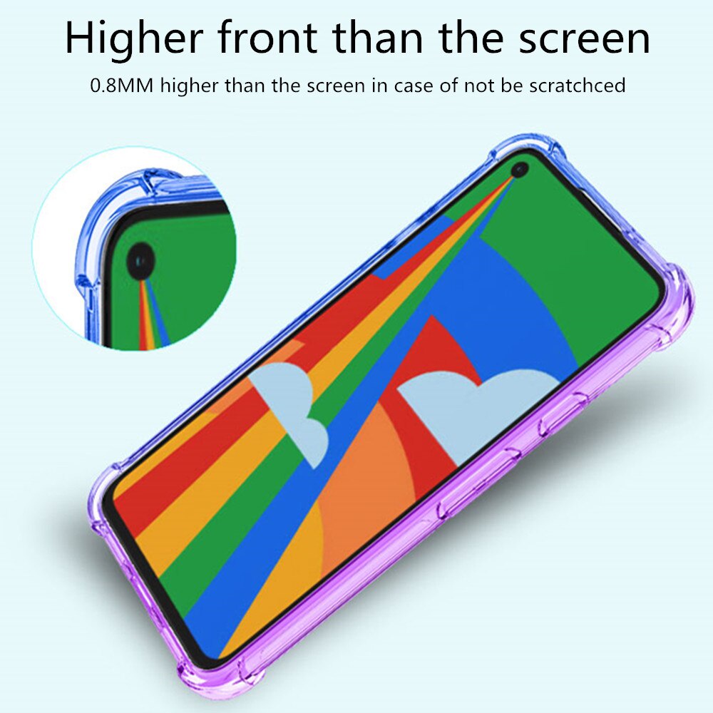 Ốp điện thoại silicon TPU mềm trong suốt chống rơi màu gradient cho Google Pixel 6 5 XL 5A 4A 5G 4 4XL