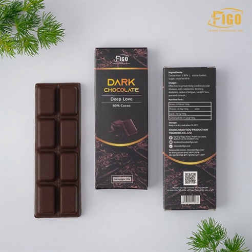 Socola sữa nhân bánh Cookie, Hạt cacao, Hạnh nhân, Không nhân FIGO Hộp 20g