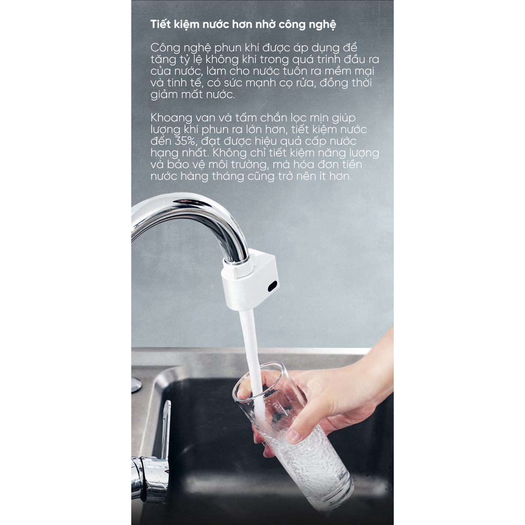 Đầu vòi cảm ứng tiết kiệm nước thông minh autowater Xiaoda HD-ZNJSQ-0