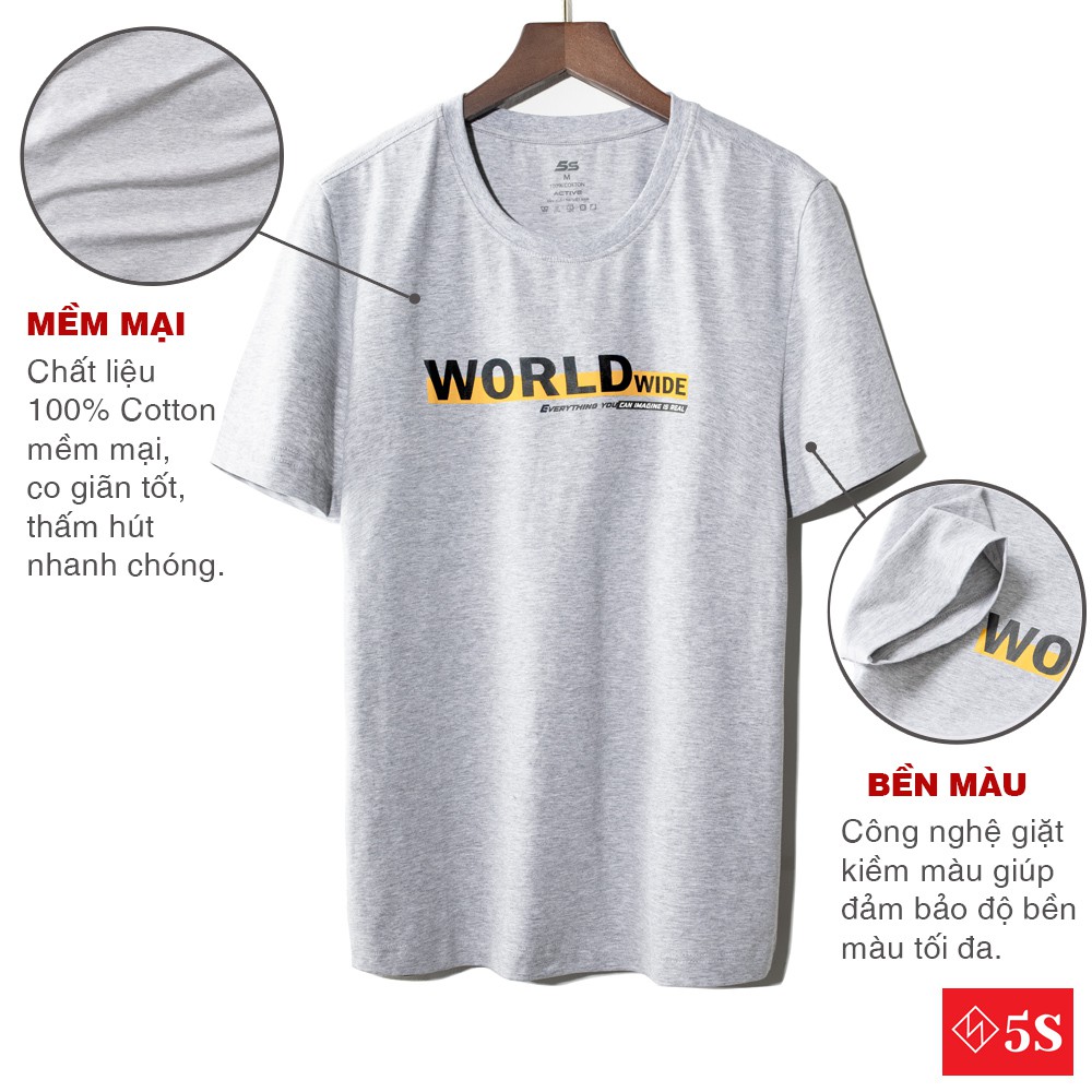 Áo Thun Nam In Hình 5S (3 Màu), Chất Liệu Co Giãn Thoải Mái, Thấm Hút Nhanh Chóng, Phom Dáng Ôm Trẻ Trung (TSO21020-02) | BigBuy360 - bigbuy360.vn