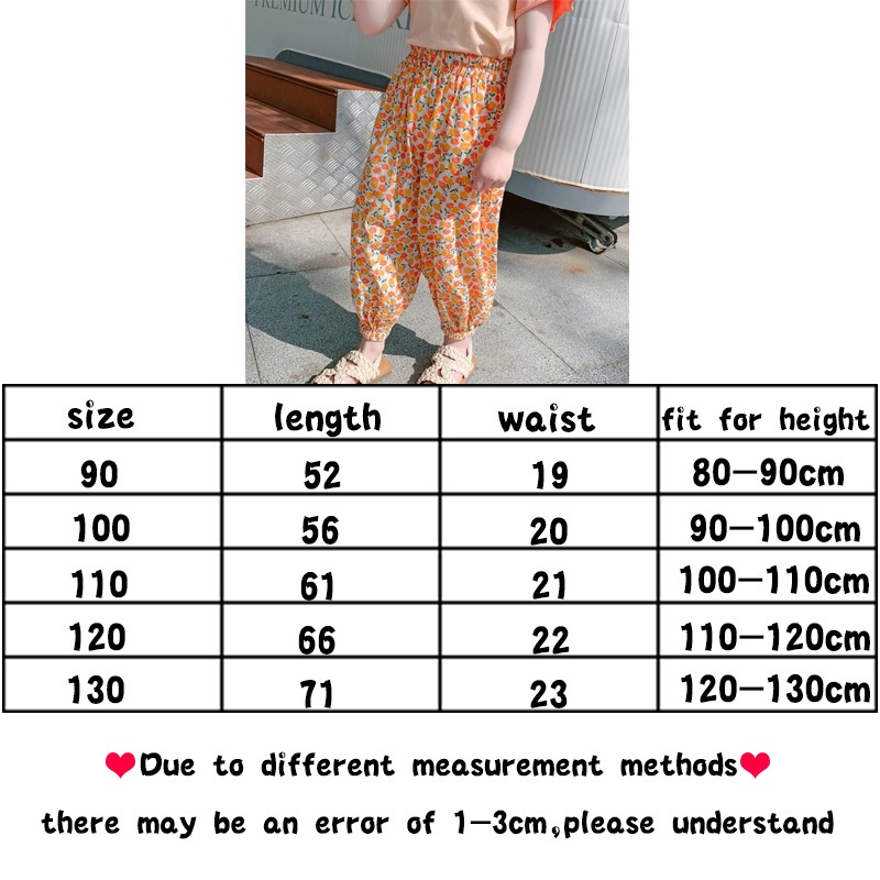 Quần dài mỏng in họa tiết hoa giản dị chống muỗi thời trang mùa hè Hàn Quốc mới cho bé gái