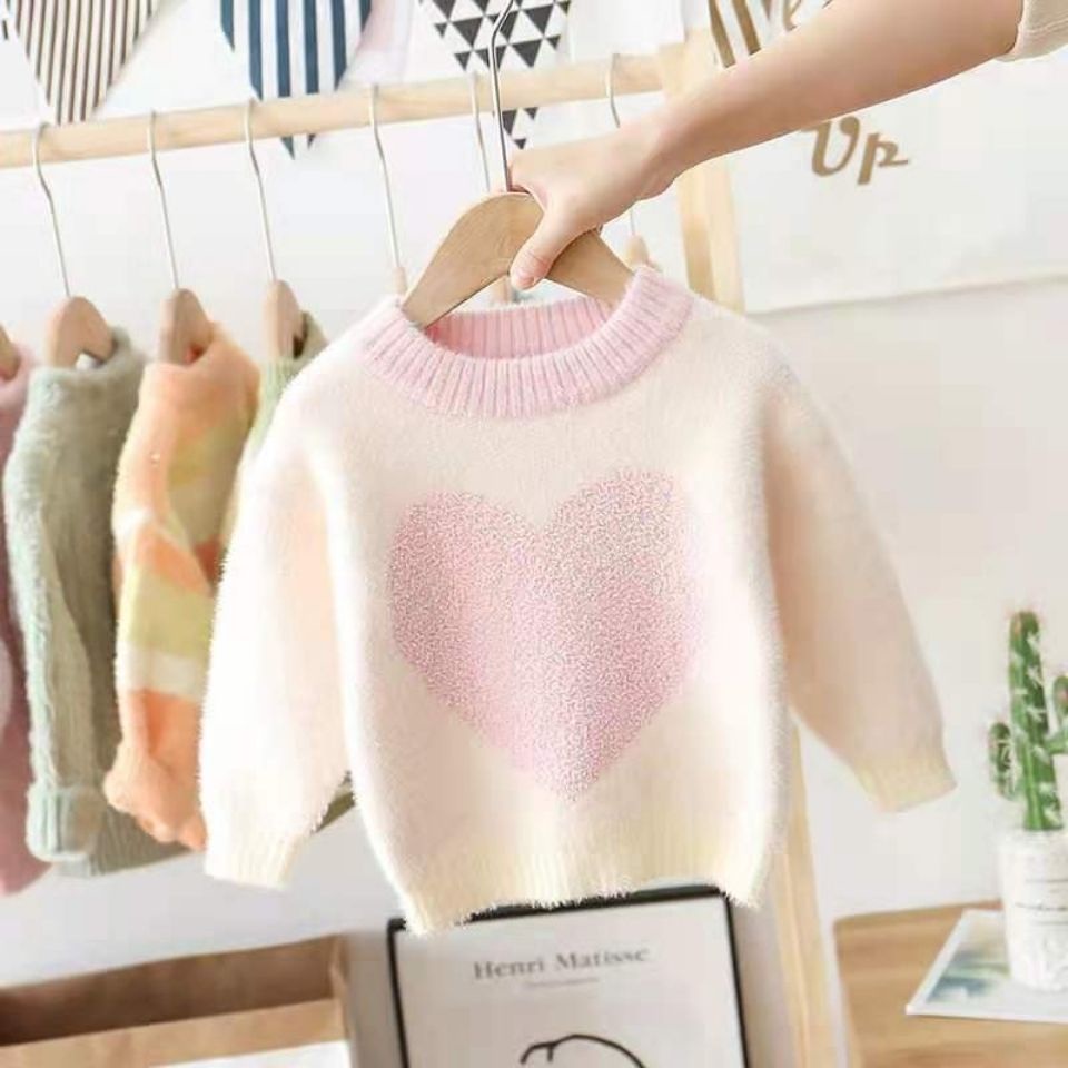 ❤Áo sweater Dệt Kim Tay Dài Thời Trang Thu Đông 2021 Cho Bé Gái