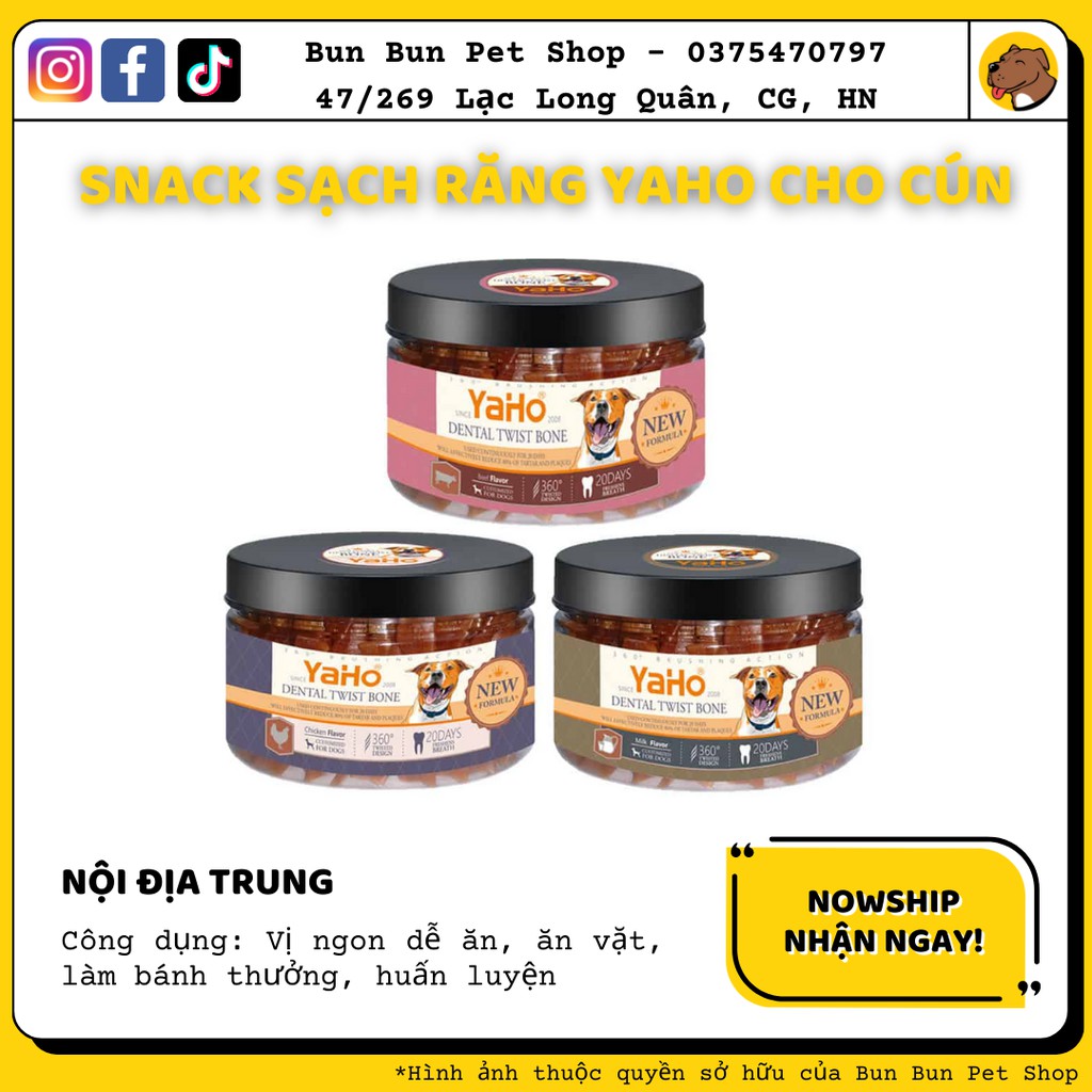 Snack nhai làm sạch răng Yaho cho chó