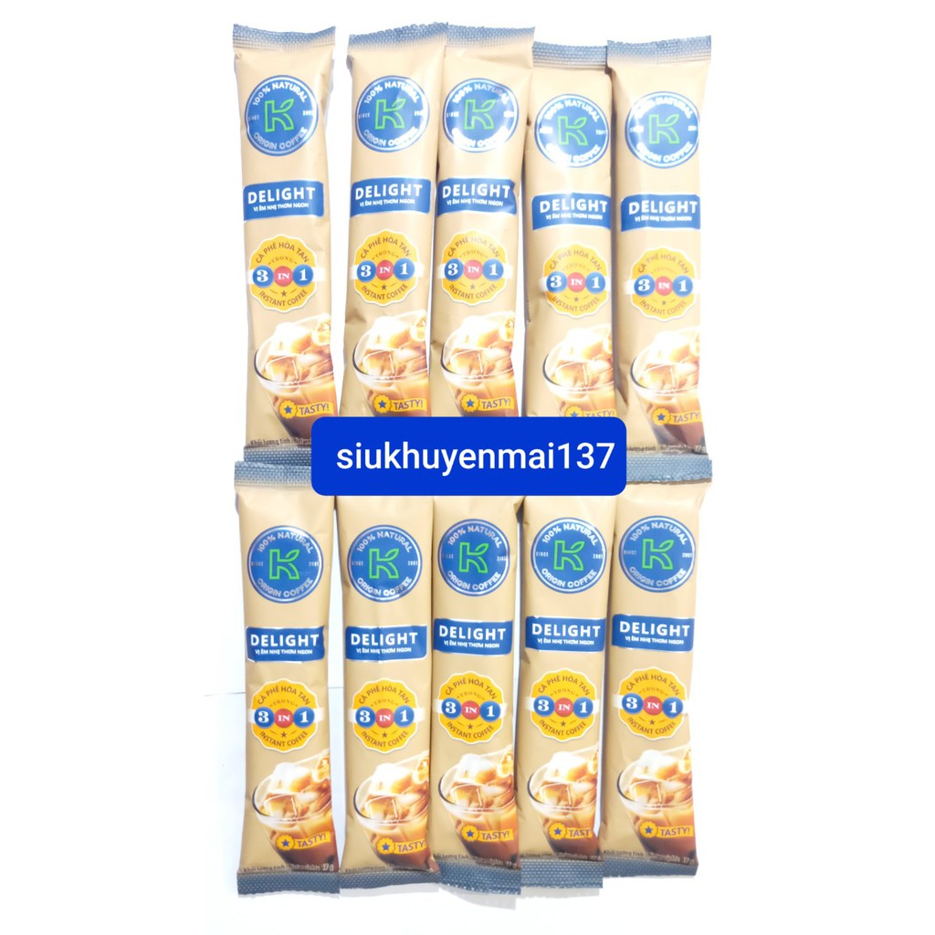 dây 10 gói cà phê k delight  3in1 , 17g gói phúc sinh