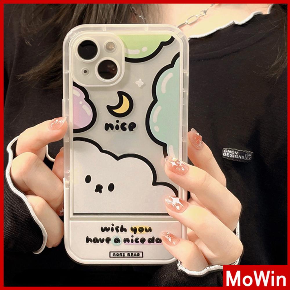 Ốp điện thoại giá đỡ ẩn acrylic mềm in gấu thích hợp cho iPhone 11 Pro Max 13 Pro Max 12 Pro Max 7Plus xr XS Max