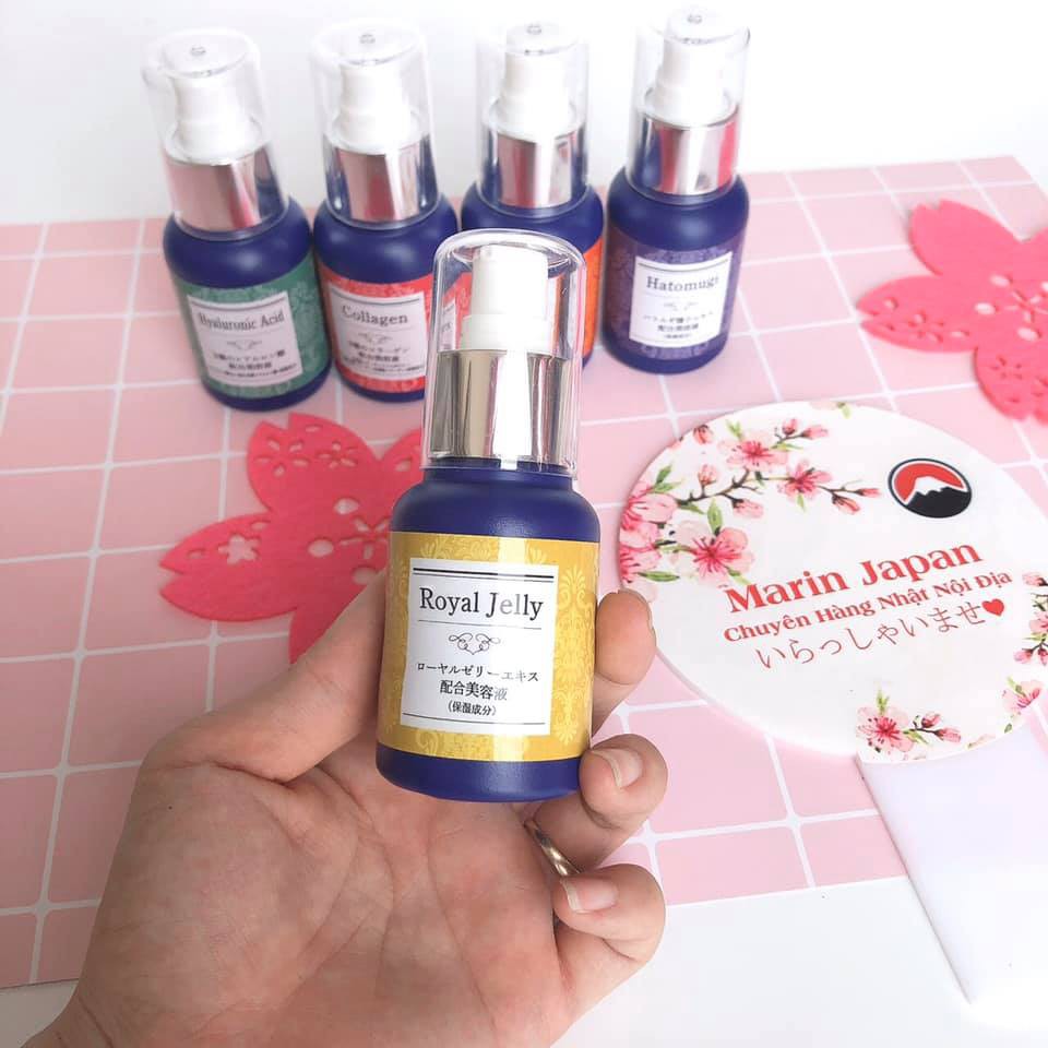 (Gía siêu tốt) Serum tinh chất dưỡng da 60ml hatomugi ý dĩ,Q10,collagen, sữa ong chúa, cấp ẩm hyaluronic Nhật Bản