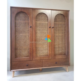 [Free Ship] Tủ Áo lưới Mây Mắt Cáo Phong Cách Scandinavian - Nội Thất Gọn Gàng