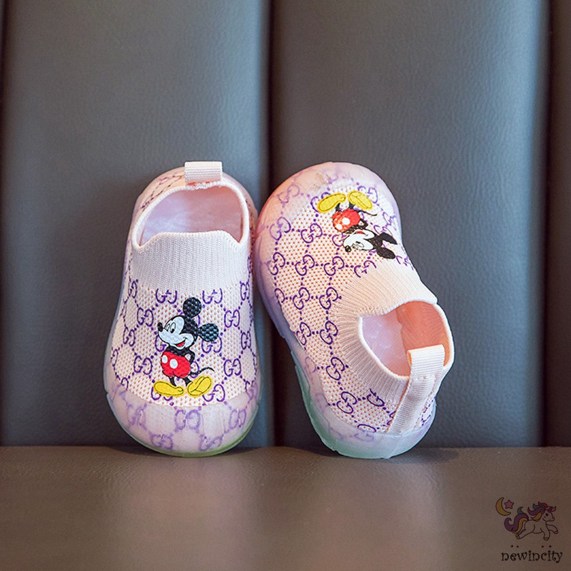 Giày Thể Thao Hình Chuột Mickey Đế Mềm Dành Cho Bé