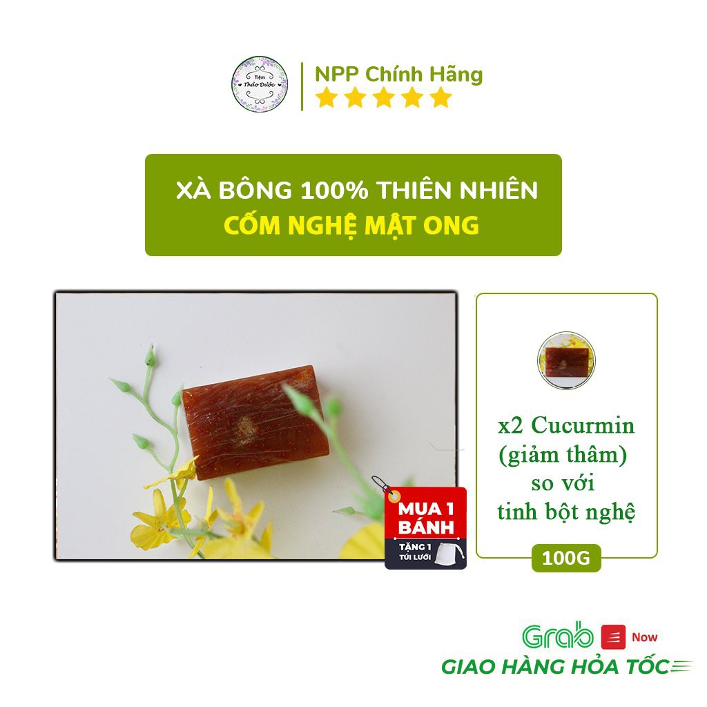 Xà Bông Handmade Cốm Nghệ Mật Ong 120gr