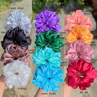 Buộc Tóc Scrunchies Lụa Mềm Mịn Size Trung {Bảng Màu Lụa Size Trung}