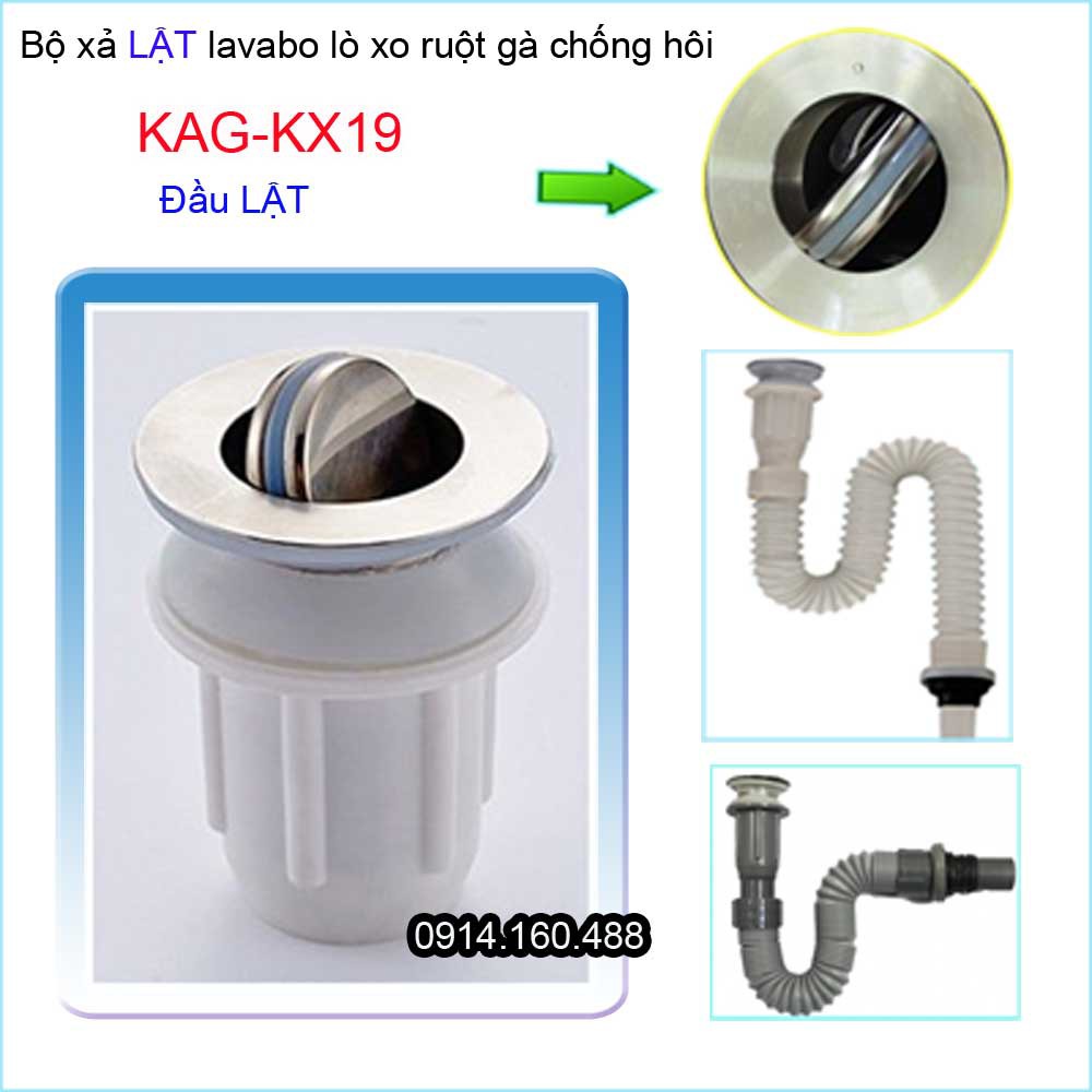 Bộ xả lavabo KAG-KX19 , xả ruột gà chậu lavabo rửa mặt thoát nhanh giá tốt sử dụng tốt-xả lật