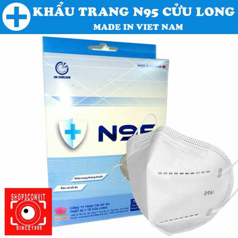 (Chỉ Ship TPHCM) Hộp 10 khẩu trang thiết kế kháng khuẩn cao cấp N95