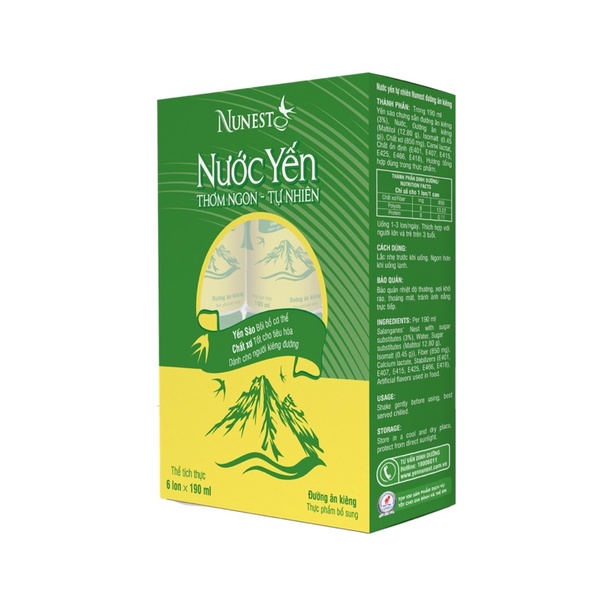 Nước yến sào Nunest dạng lon (lốc 6lon x 190ml)