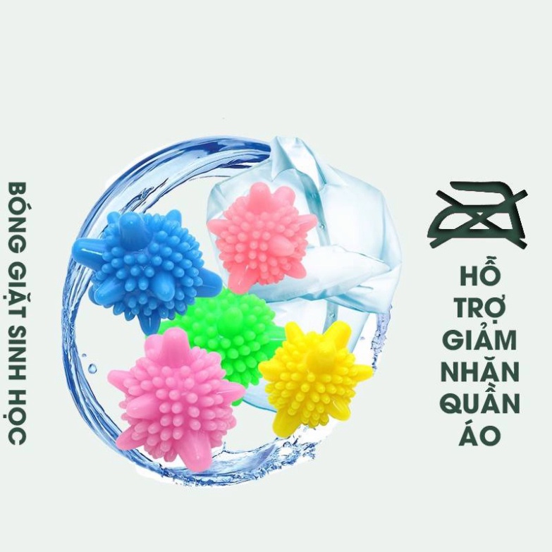 Bóng giặt quần áo cầu gai sinh học giặt đồ thông minh chống nhăn hiệu quả dùng cho máy giặt ILY