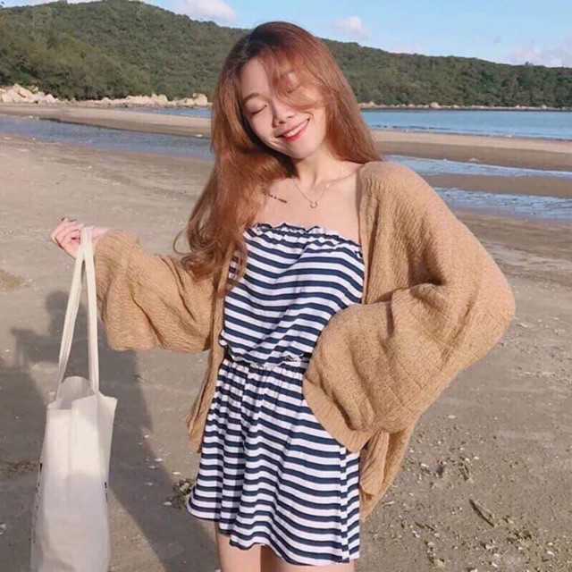 Áo cardigan lưới mỏng phong cách Hàn Quốc