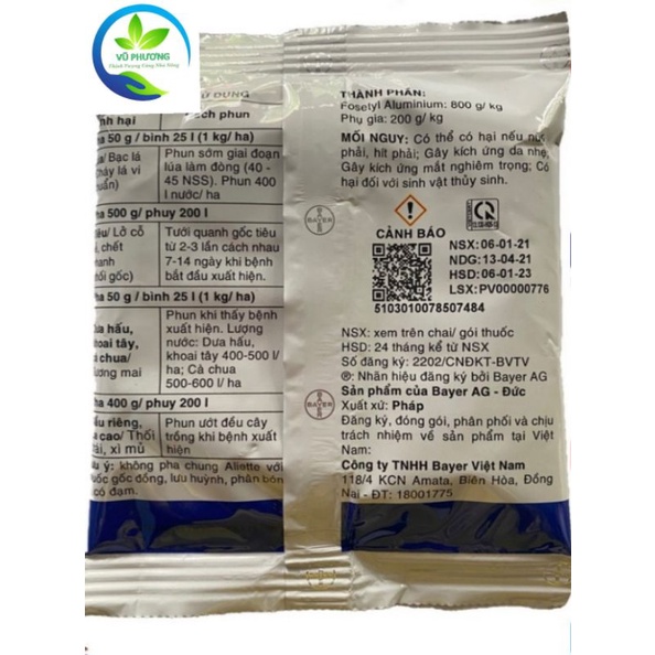 Aliette 800WG  phòng trừ bệnh  thối rễ, thối thân , nấm gói 100g