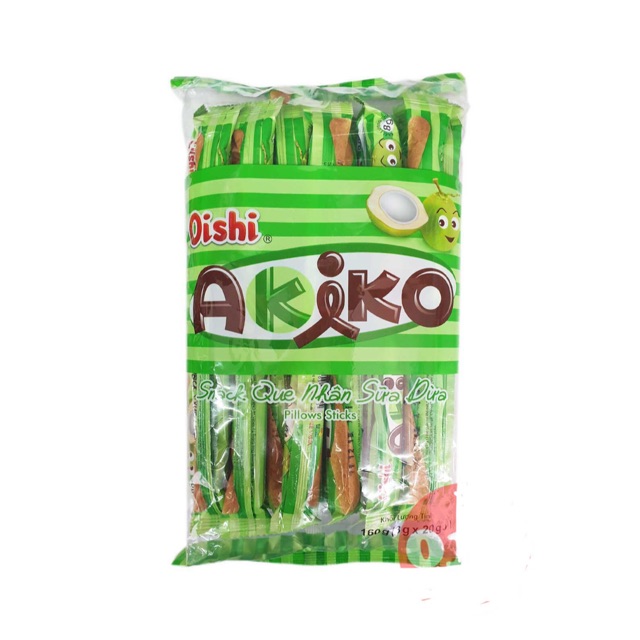 Bánh Snack Akiko Nhân Dừa 160g ( 20 que x 8g )