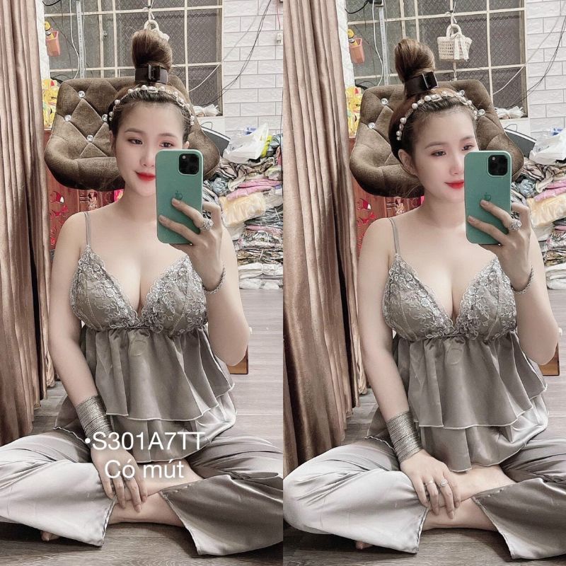 SET NGỦ 2 DÂY REN NGỰC QUẦN NƠ DÀI | BigBuy360 - bigbuy360.vn