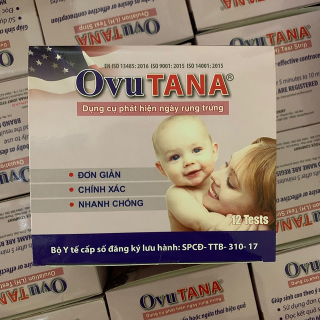 QUE THỬ RỤNG TRỨNG OVUTANA HỘP 12 QUE NHANH VÀ CHÍNH XÁC