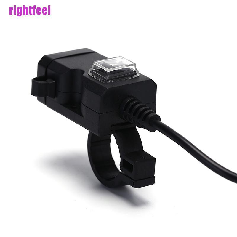 Ổ Cắm Sạc Usb Kép 12v Chống Nước Có Công Tắc Và Lái Xe Mô Tô