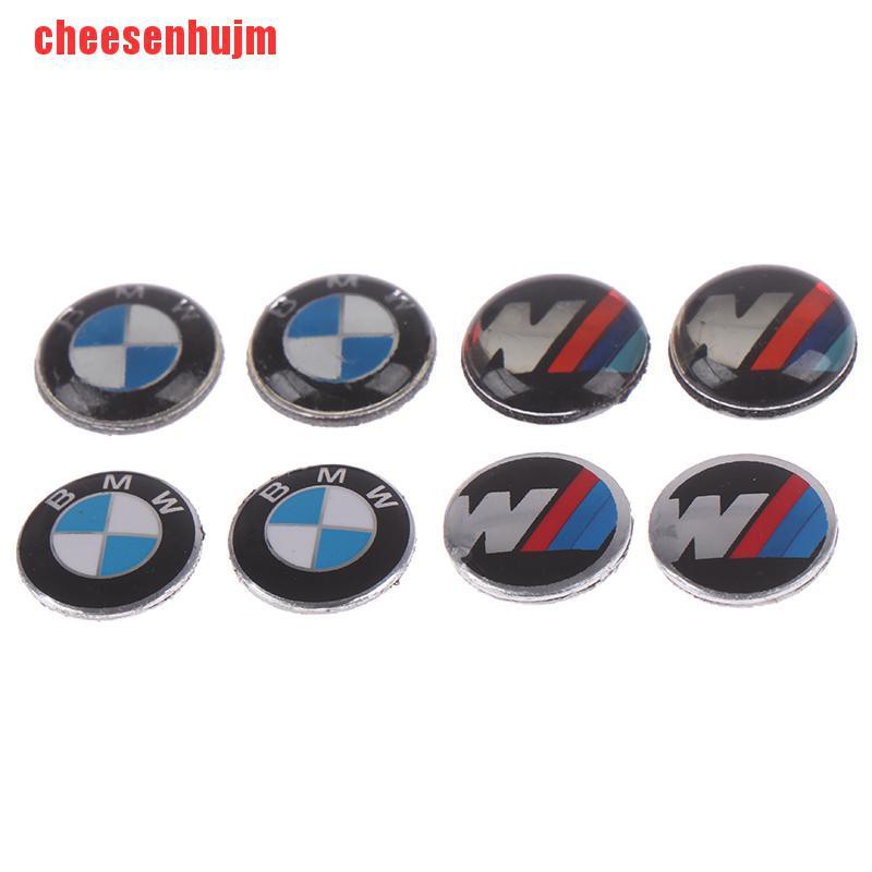 Bộ 2 Miếng Dán Logo 11mm Trang Trí Chìa Khóa Xe Hơi Bmw