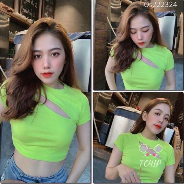 Áo Croptop khoét ngực thun borip A3 | BigBuy360 - bigbuy360.vn
