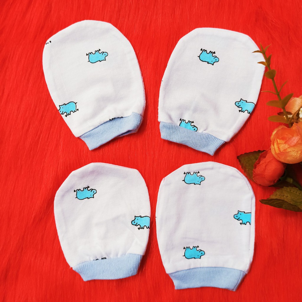 Set bao tay sơ sinh vải cotton cho bé