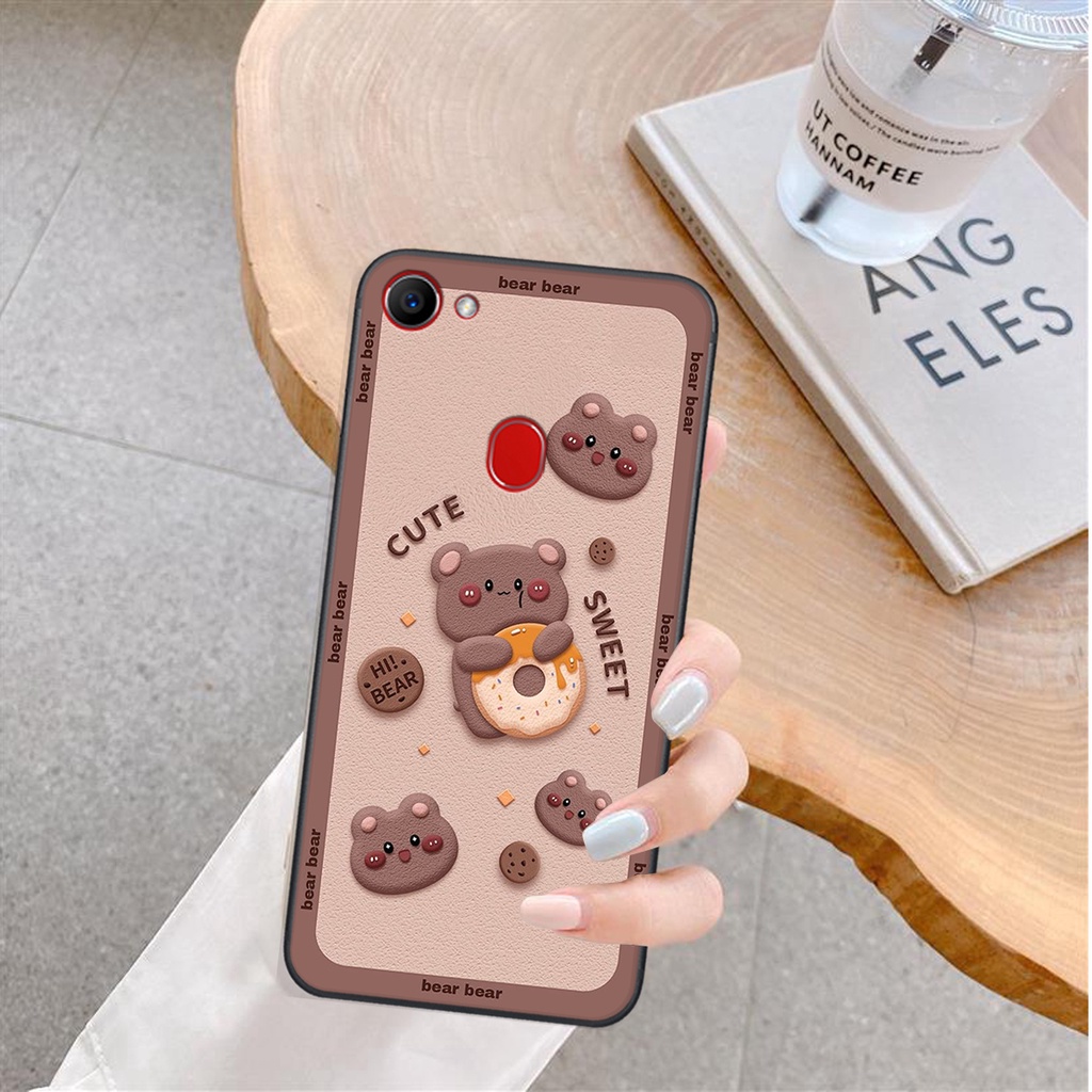 Ốp lưng Oppo F5 / F5 YOUTH / F7 in hình Gấu nâu - hồng, Gấu Be@rick  cực CUTE, DỄ THƯƠNG