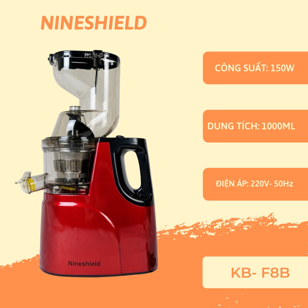 Máy ép hoa quả Nineshield KBF8B - Công nghệ ép lạnh giữ lại tối đa chất dinh dưỡng và độ ngon của thực phẩm- BH 12 tháng