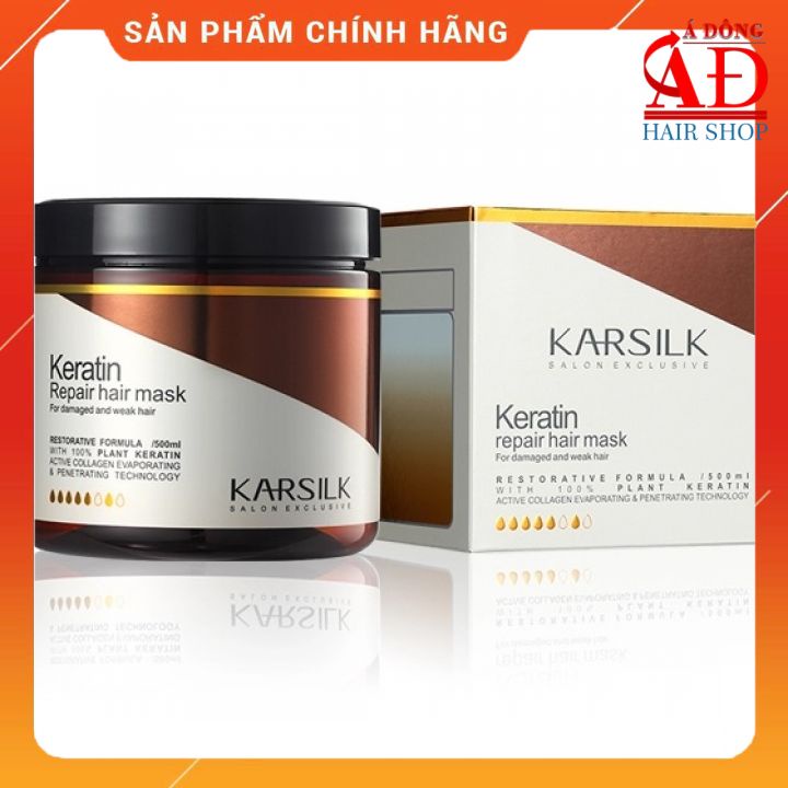 [Chính hãng] [Siêu rẻ] Kem hấp ủ Karsilk Keratin Repair hair mask phục hồi tóc hư tổn (Keratin tươi) 800ml