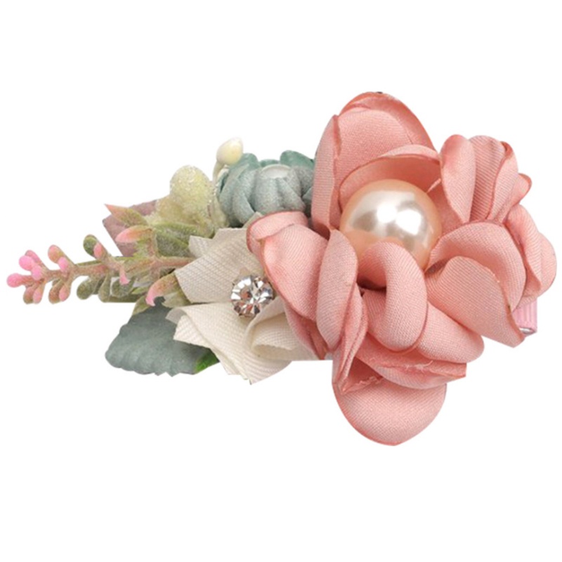 Kẹp Tóc Mỏ Vịt Đính Hoa Ngọc Trai Nhân Tạo Ngọt Ngào Cho Nữ