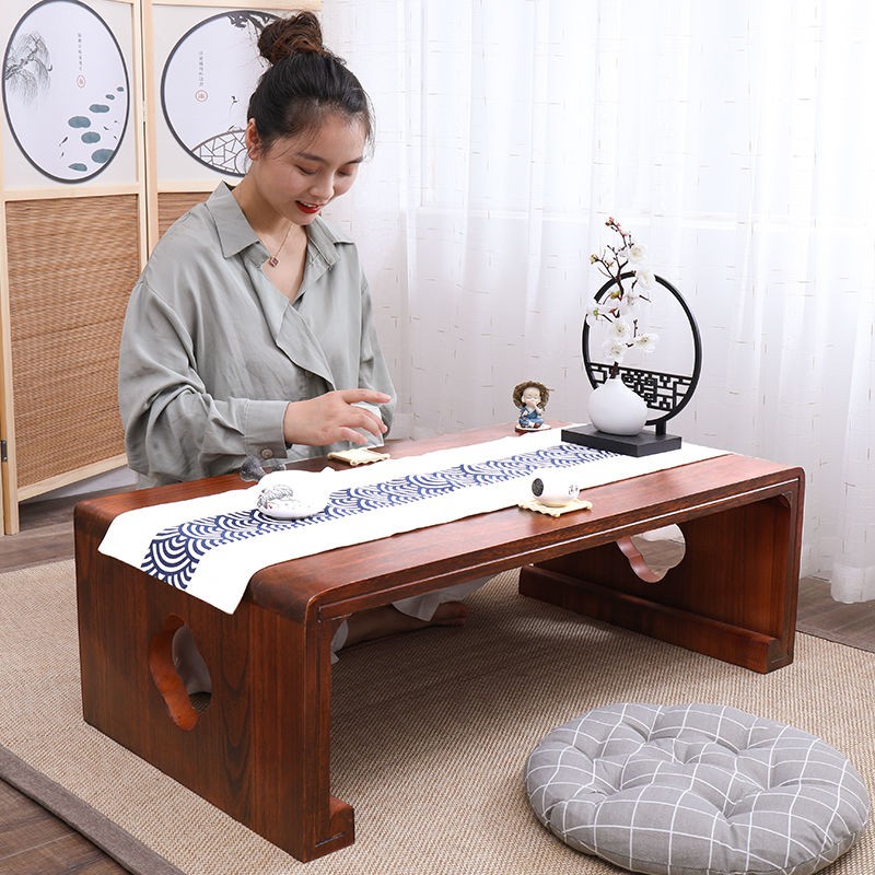 Bàn trải chiếu tatami, cửa sổ lồi, cà phê nhỏ kiểu Nhật, Kang, thấp gỗ nguyên tấm, học tiếng Trung, làm việc, trà