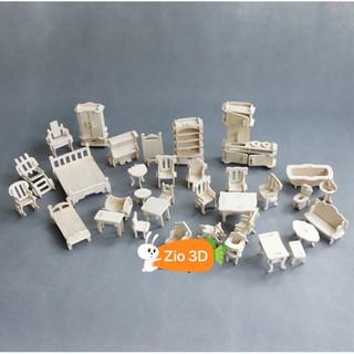 Đồ chơi lắp ráp gỗ 3D Mô hình Nội Thất 36 món
