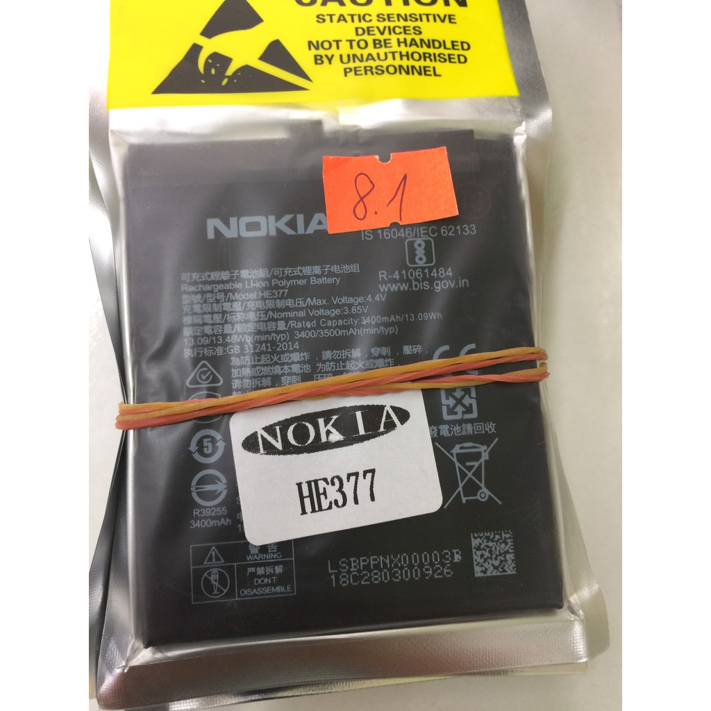 [PIN ZIN GIÁ GỐC] PIN ĐIỆN THOẠI NOKIA 8.1 ZIN - HE377 - 3400mAh - BẢO HÀNH 3 THÁNG [BẢO HÀNH  TỐT]