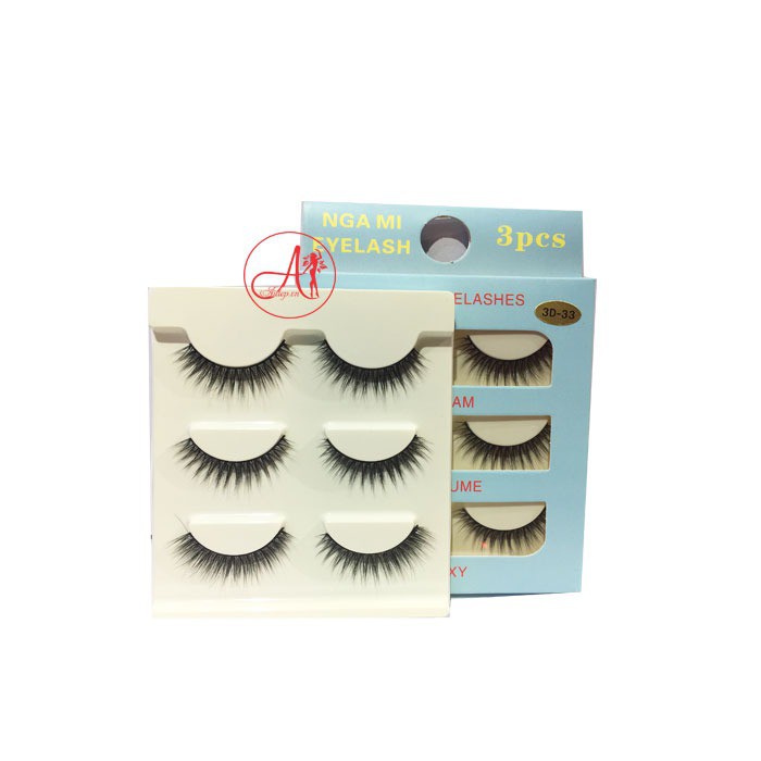 Lông Mi Chồn Nga Mi Eyelash 3pcs 3D-33 3 Fashion Eyelashes 3 Faux-Cils